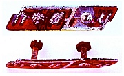 2 views of the same Healey Elliott Champlev&eacute; Badge as received to be repaired, reproduced and restored by Dwight H. Bennett.